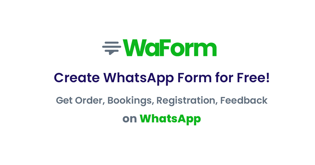 WaForm - Create WhatsApp Link with Form for Free No Login